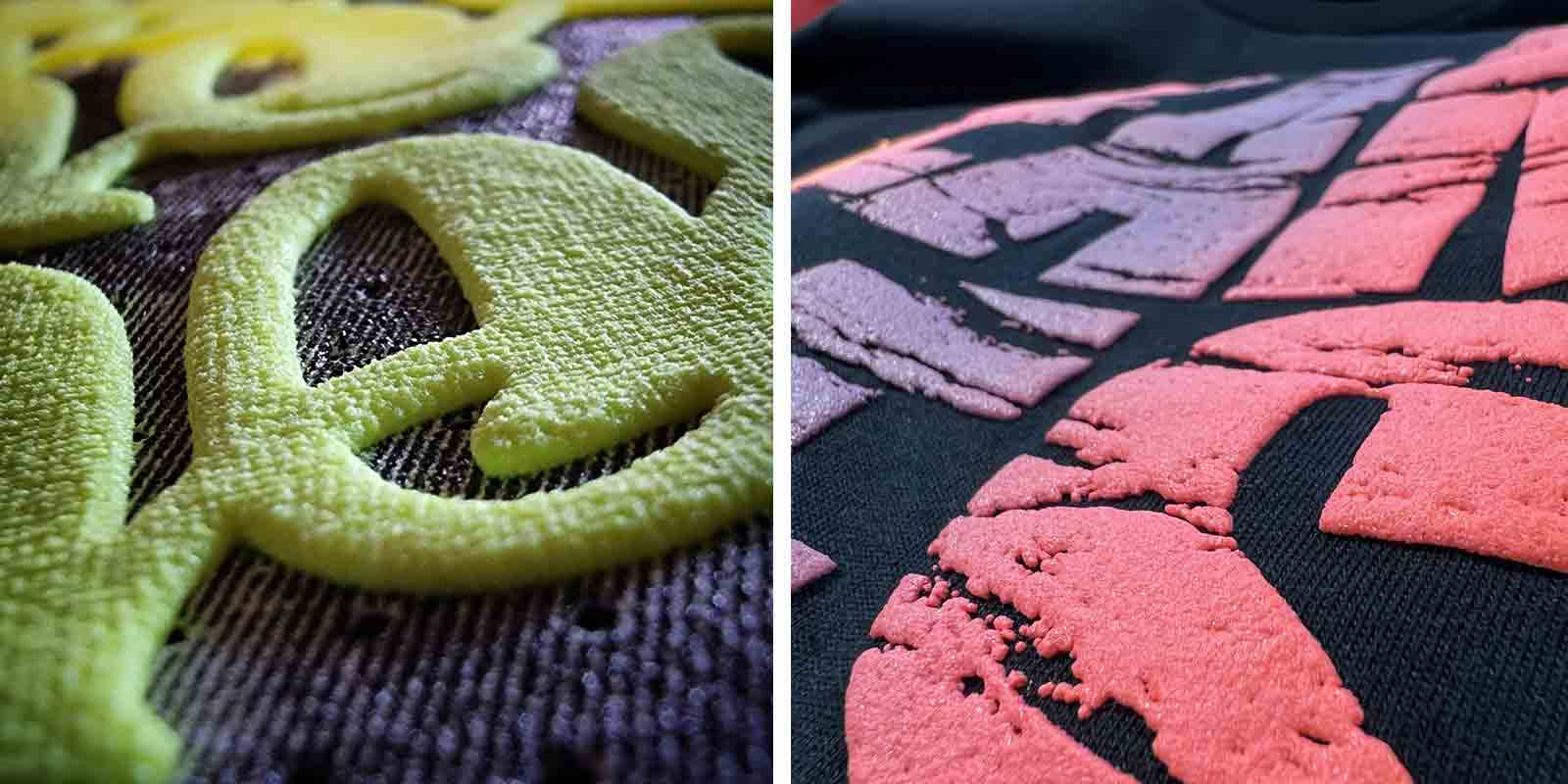 puff inkt zeefdruk prints