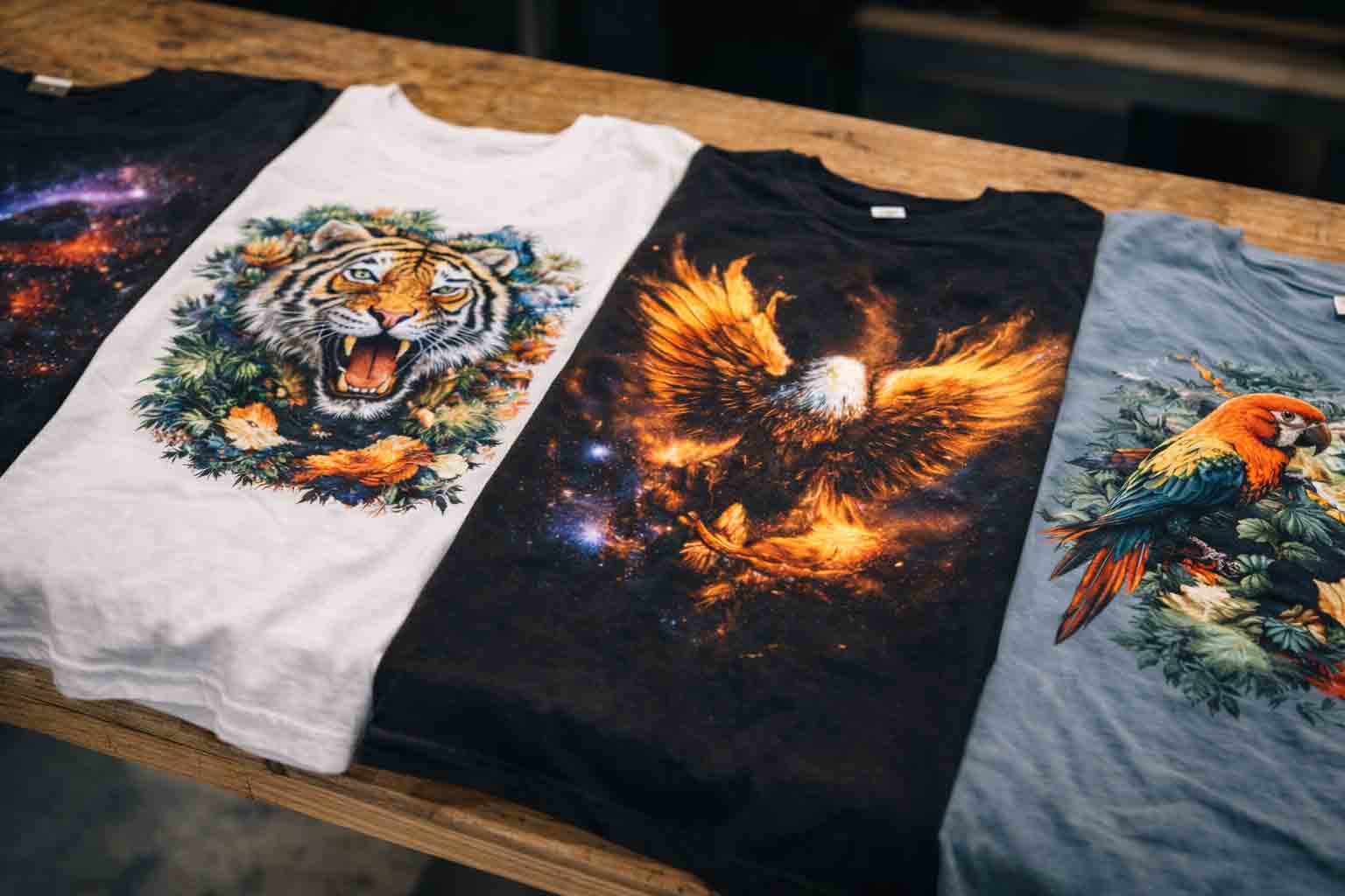 Print samples naast elkaar voor kwaliteit en detailvergelijking