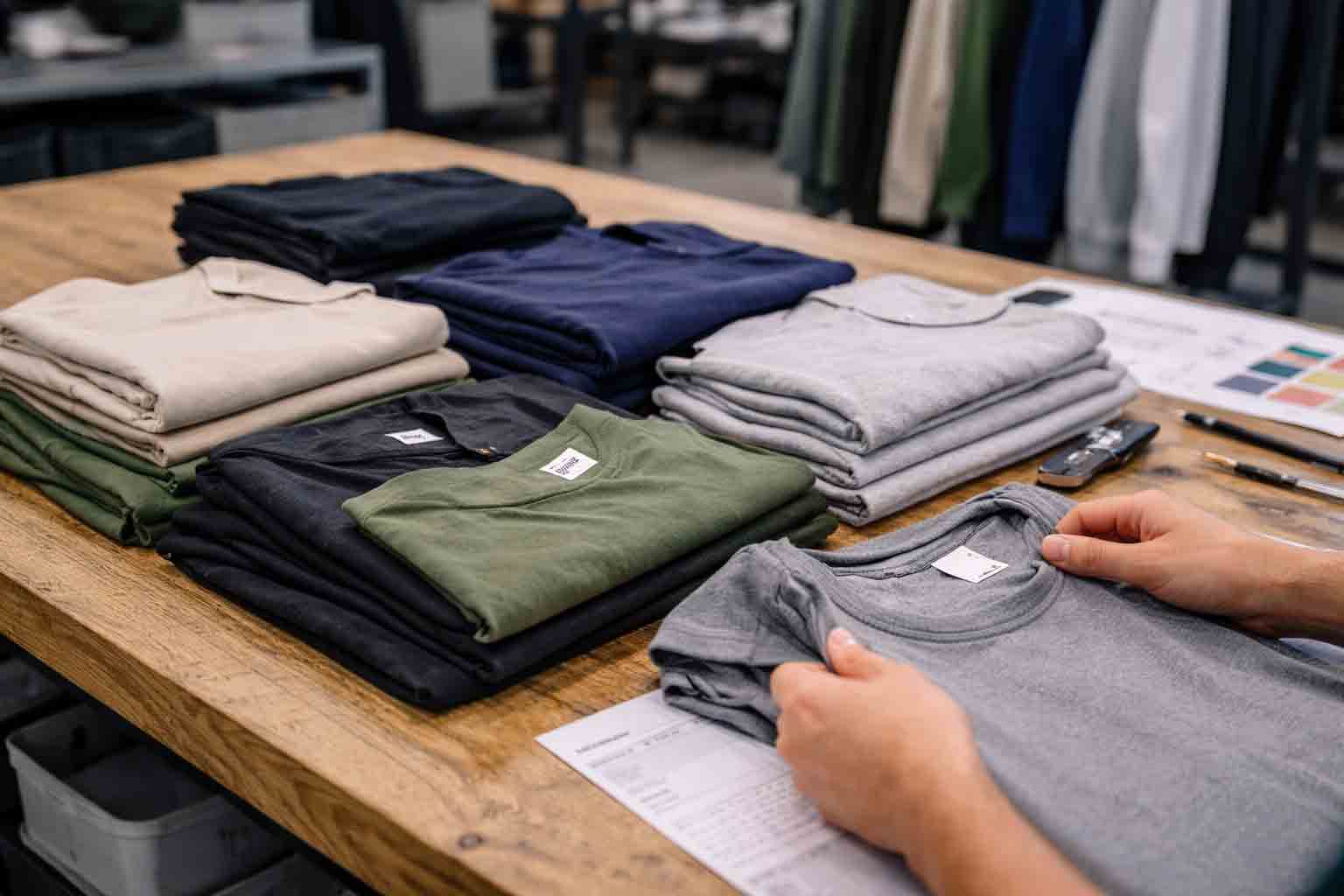 Voorraadmodellen en kleding samples in studio