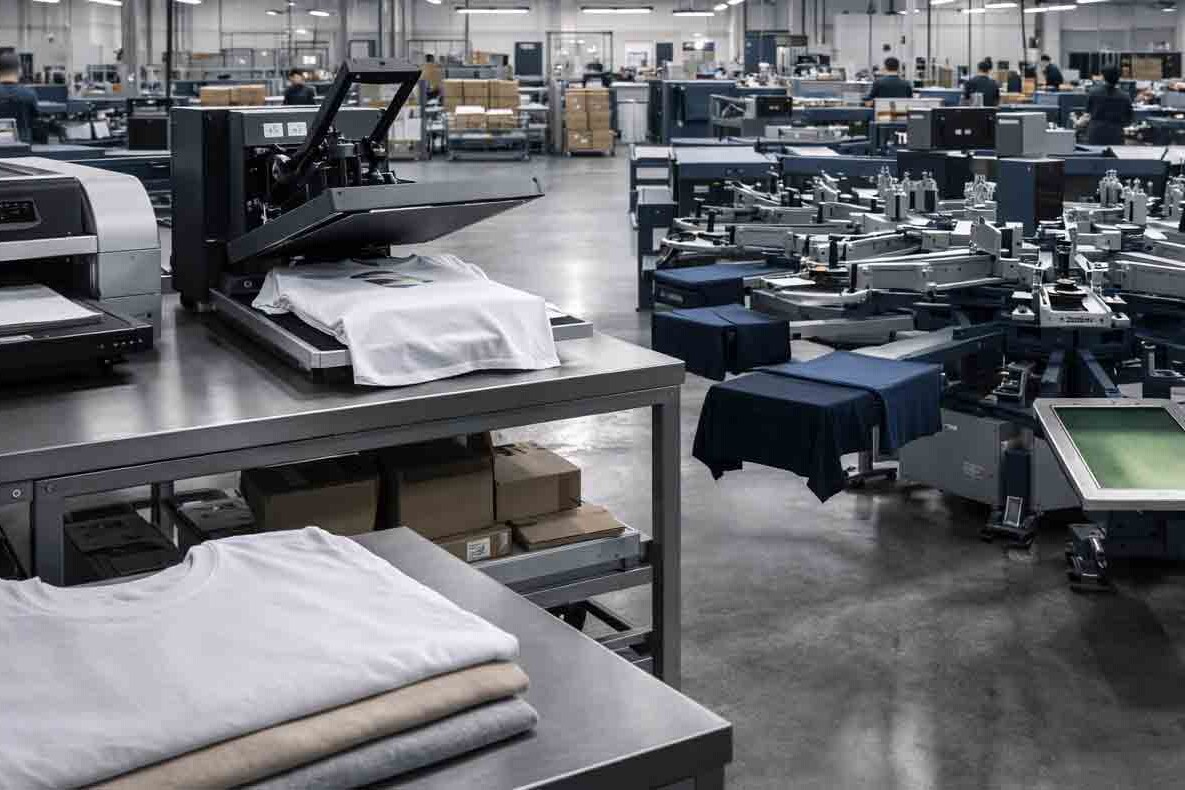 Duurzame textieldruk in productieomgeving met watergedragen inkt en herbruikbare tools